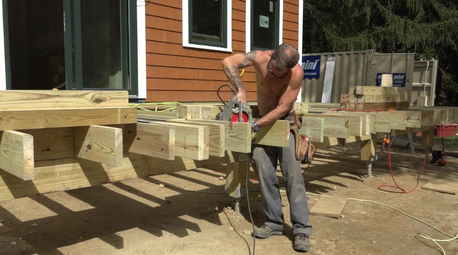 Deck construction crew building a custom deck in Knoxville, TN